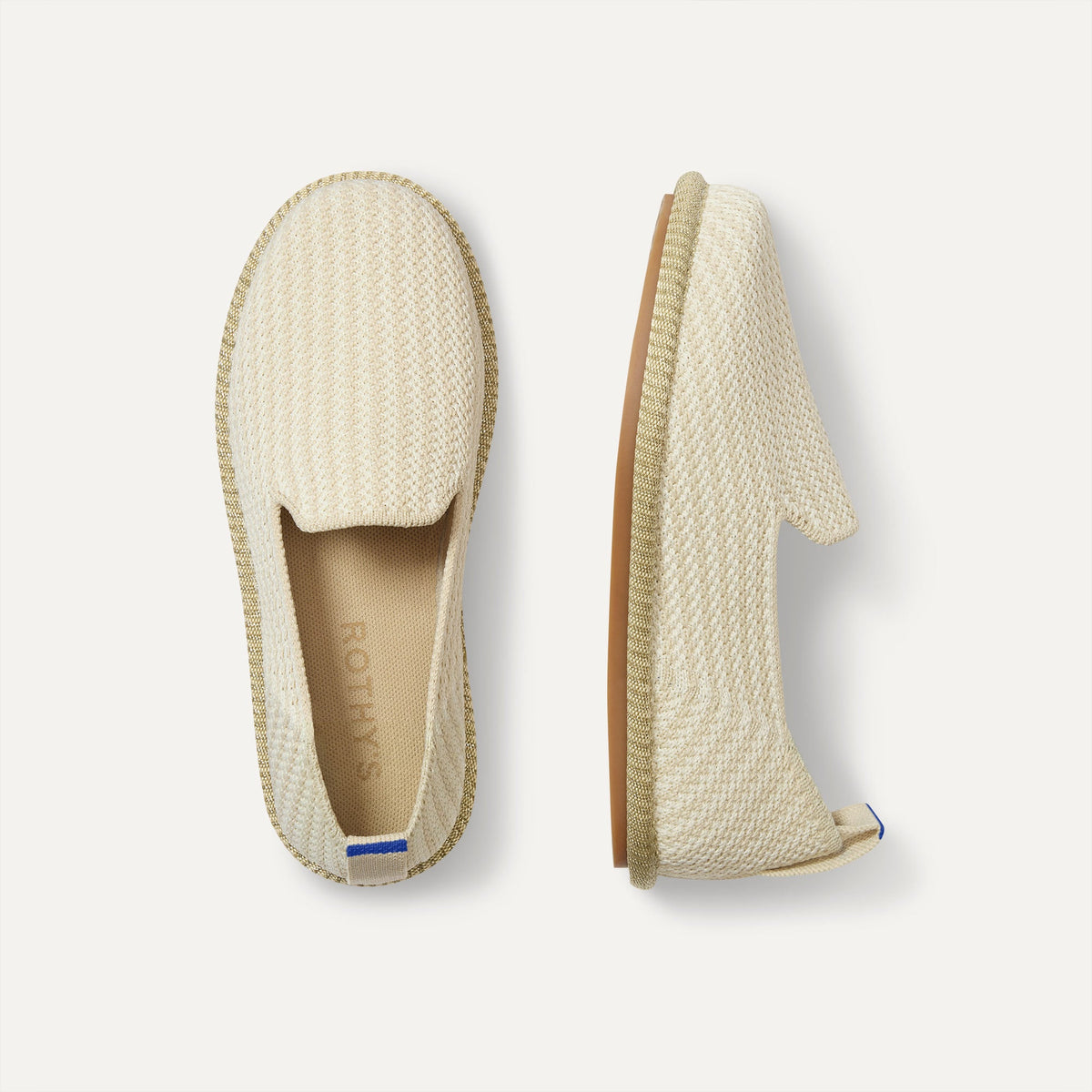 Rothys The Mini Loafer in Cream Puff Stripe