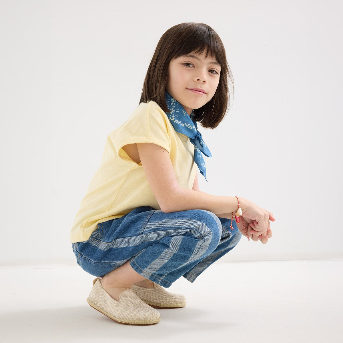 Rothys The Mini Loafer in Cream Puff Stripe