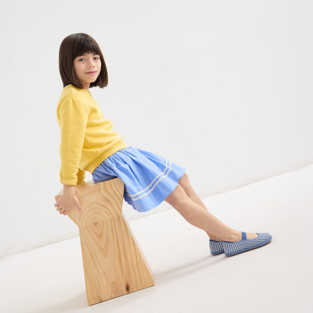 Rothys Girls' Mini Mary Jane in Blueberry Stripe