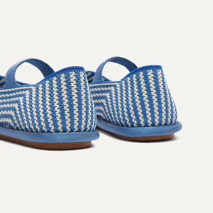 Rothys Girls' Mini Mary Jane in Blueberry Stripe