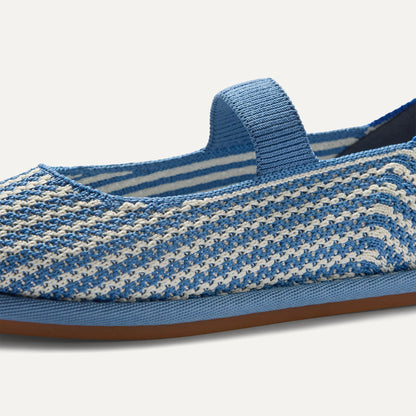 Rothys Girls' Mini Mary Jane in Blueberry Stripe