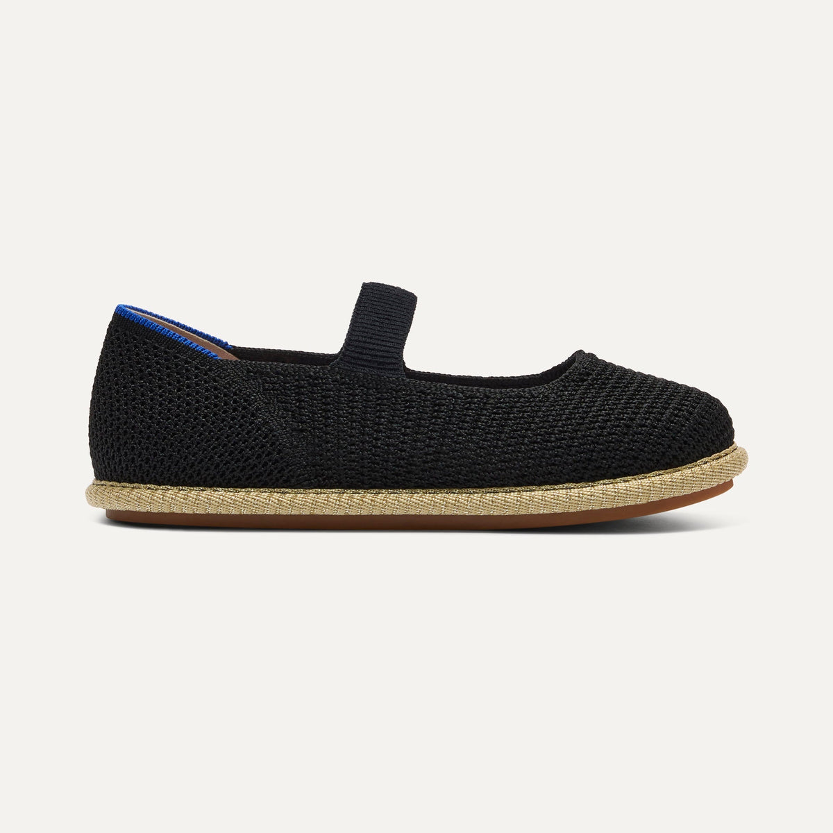 Rothys Girls' Mini Mary Jane in Black Raffia-Knit