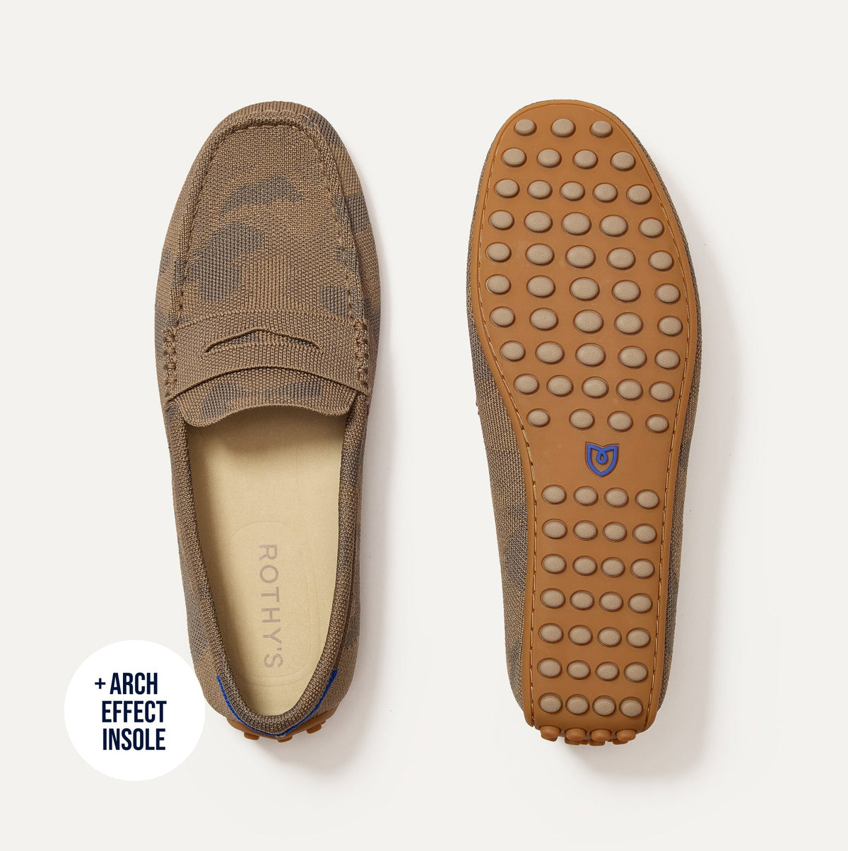 Rothys The Men's Daily Driver in Brown Camo