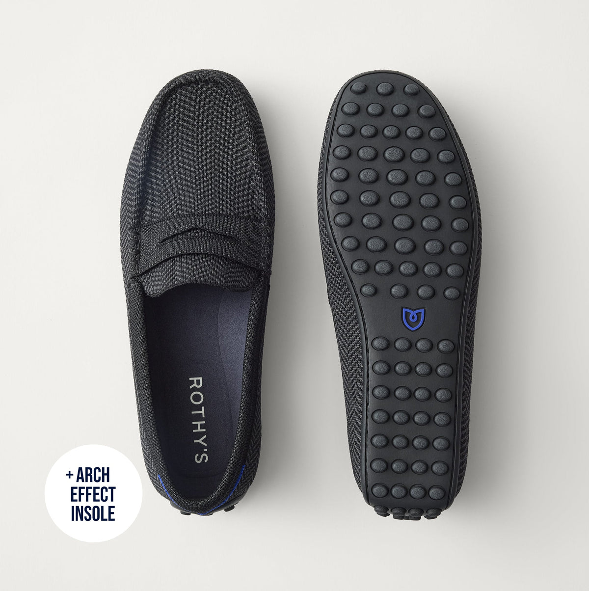 Rothys The Men's Daily Driver in Carbon Herringbone