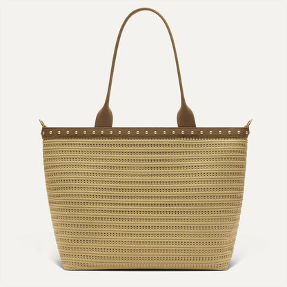 Rothys The Lightweight Zipper Tote in Brown Butter Crochet