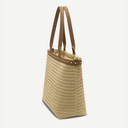 Rothys The Lightweight Zipper Tote in Brown Butter Crochet