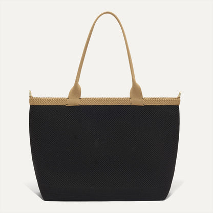 Rothys The Lightweight Zipper Tote in Black Espresso Open-Knit