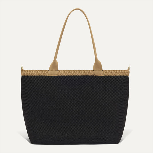 Rothys The Lightweight Zipper Tote in Black Espresso Open-Knit