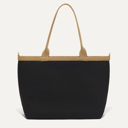 Rothys The Lightweight Zipper Tote in Black Espresso Open-Knit