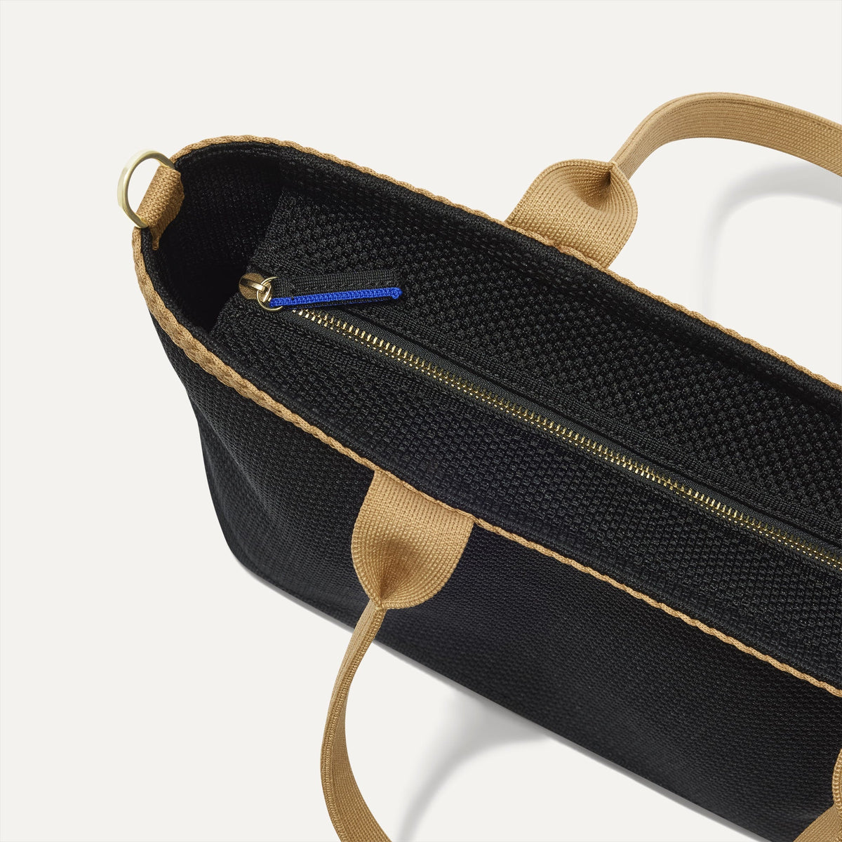Rothys The Lightweight Zipper Tote in Black Espresso Open-Knit