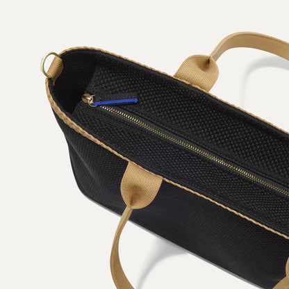 Rothys The Lightweight Zipper Tote in Black Espresso Open-Knit