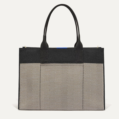Rothys The Classic Tote in Black Herringbone