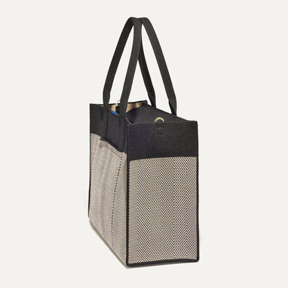 Rothys The Classic Tote in Black Herringbone