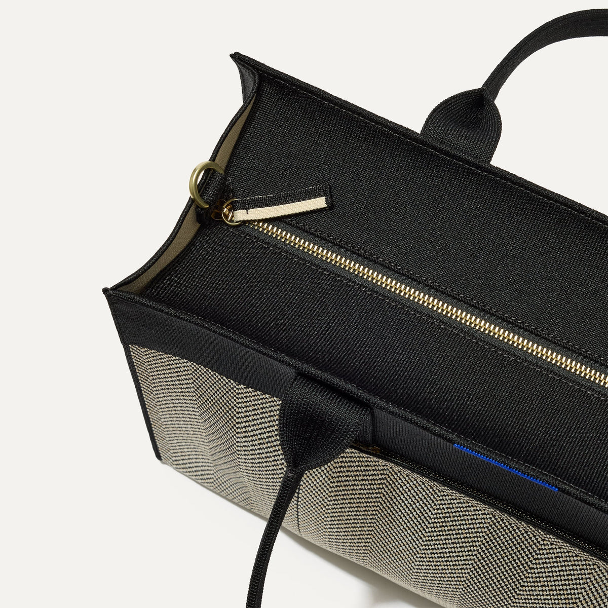 Rothys The Classic Tote in Black Herringbone