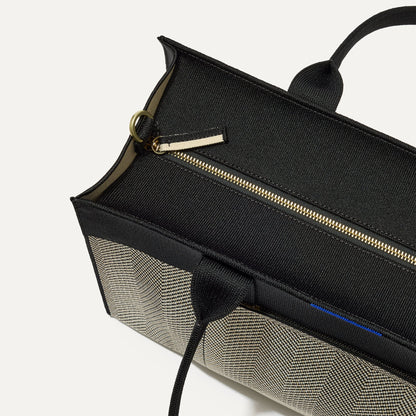 Rothys The Classic Tote in Black Herringbone