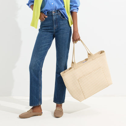 Rothys The Zip Travel Tote in Parchment Basketweave