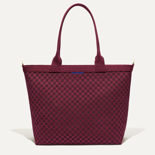 Rothys The Lightweight Zipper Tote in Cabernet Check