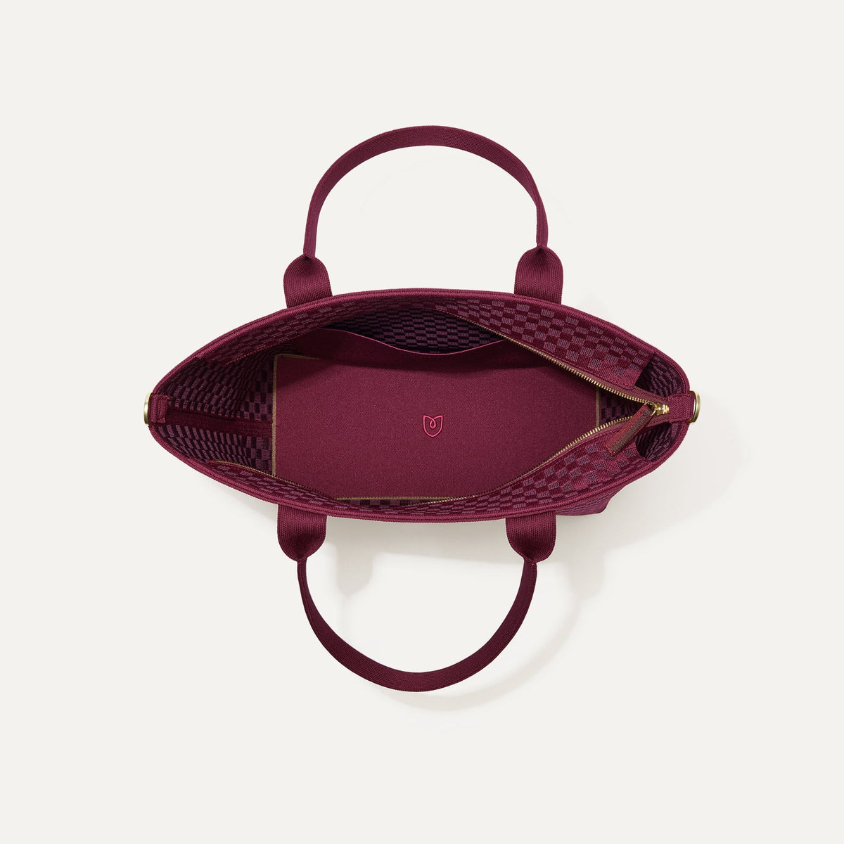 Rothys The Lightweight Zipper Tote in Cabernet Check