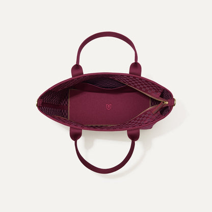 Rothys The Lightweight Zipper Tote in Cabernet Check