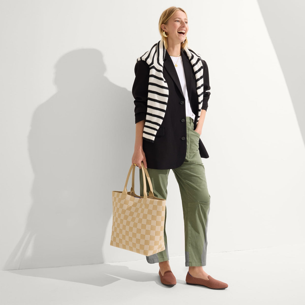 Rothys The Lightweight Tote in Checker Sand