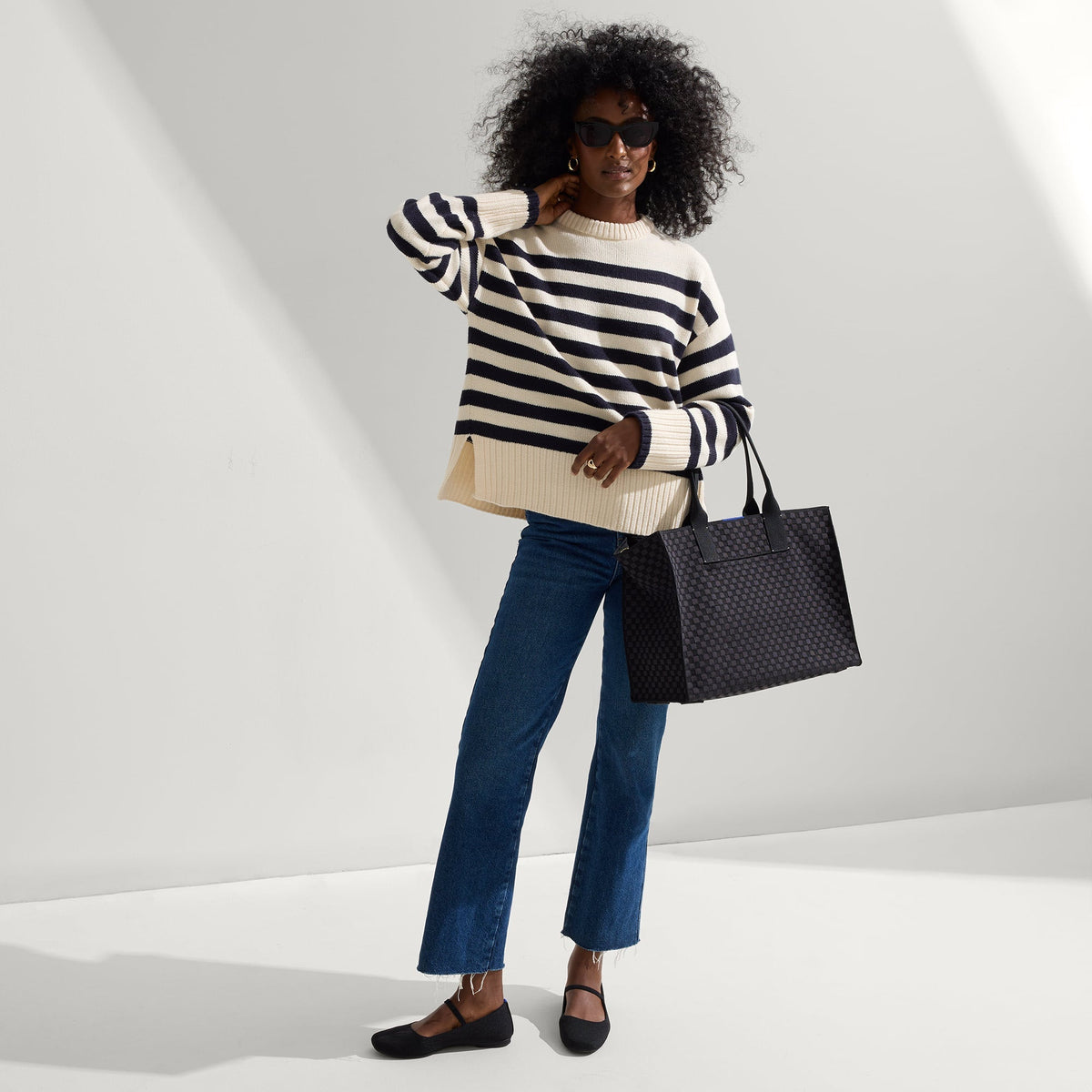 Rothys The Classic Tote in Black Sand