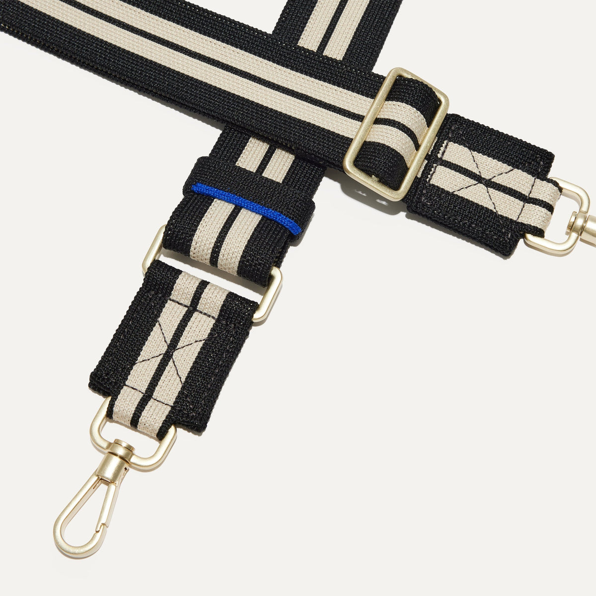 Rothys Crossbody Strap in Black and White Stripe