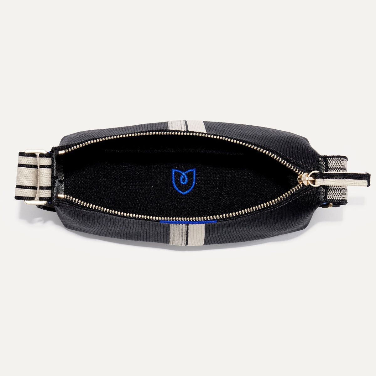 Rothys The Casual Crossbody in Black and Ivory Stripe