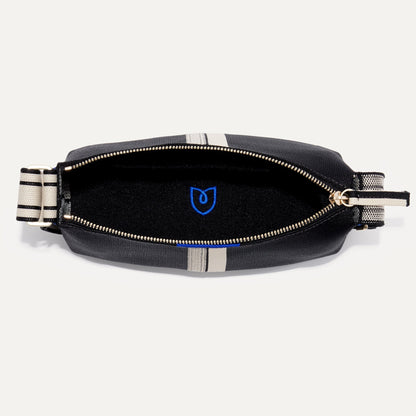 Rothys The Casual Crossbody in Black and Ivory Stripe