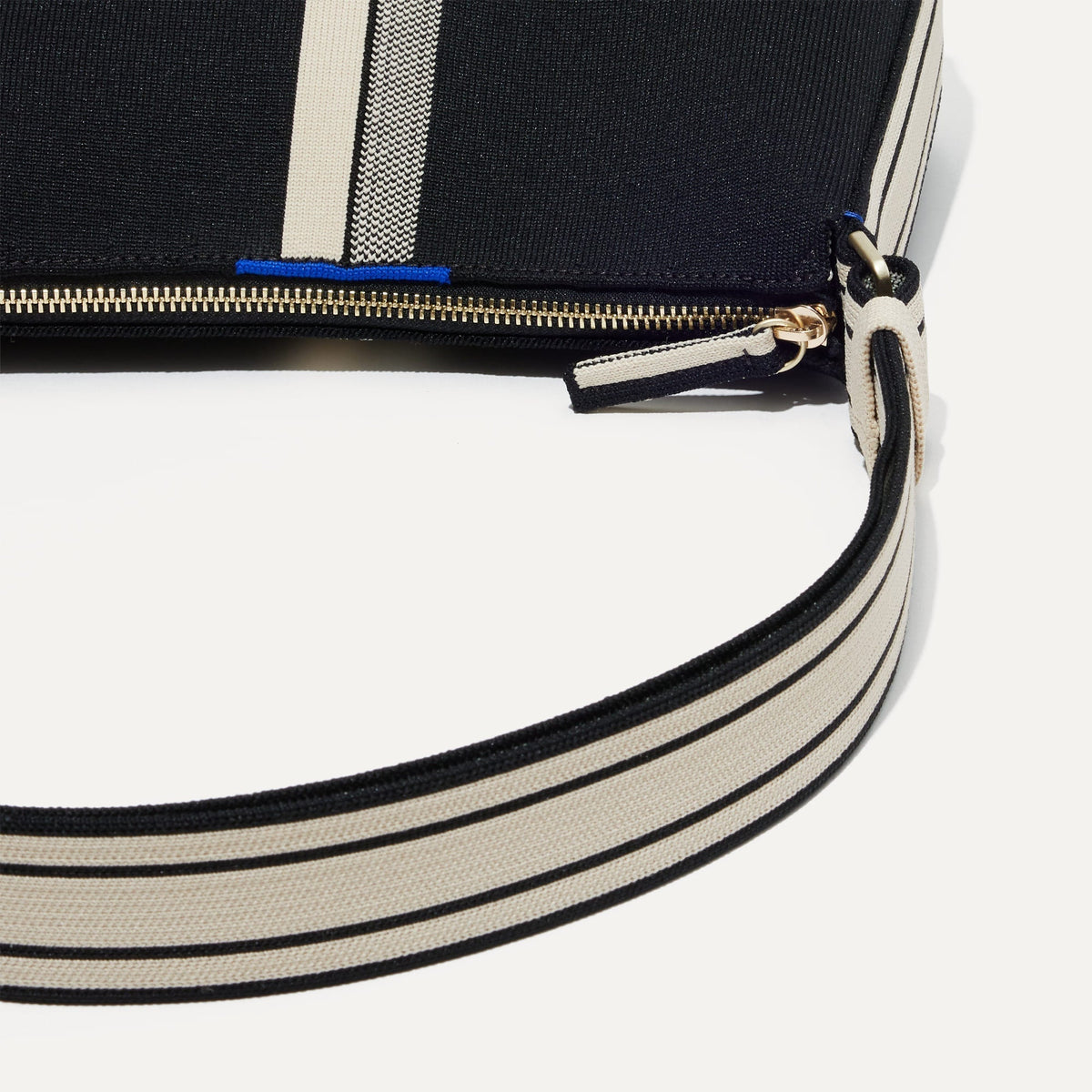 Rothys The Casual Crossbody in Black and Ivory Stripe