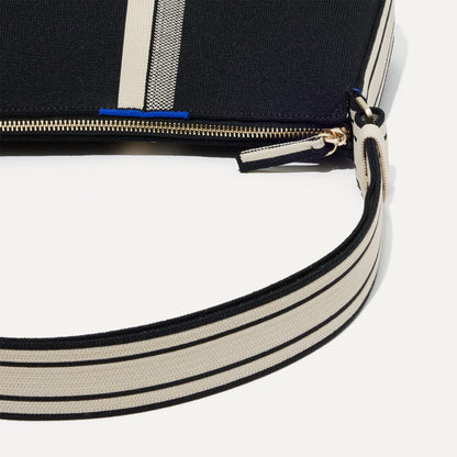 Rothys The Casual Crossbody in Black and Ivory Stripe