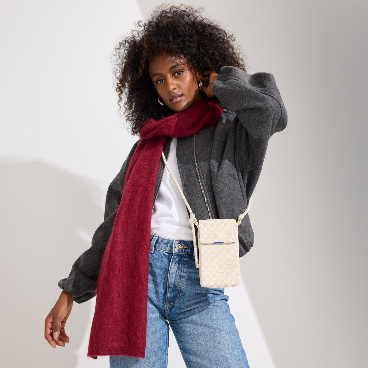 Rothys The Phone Crossbody in White Sand