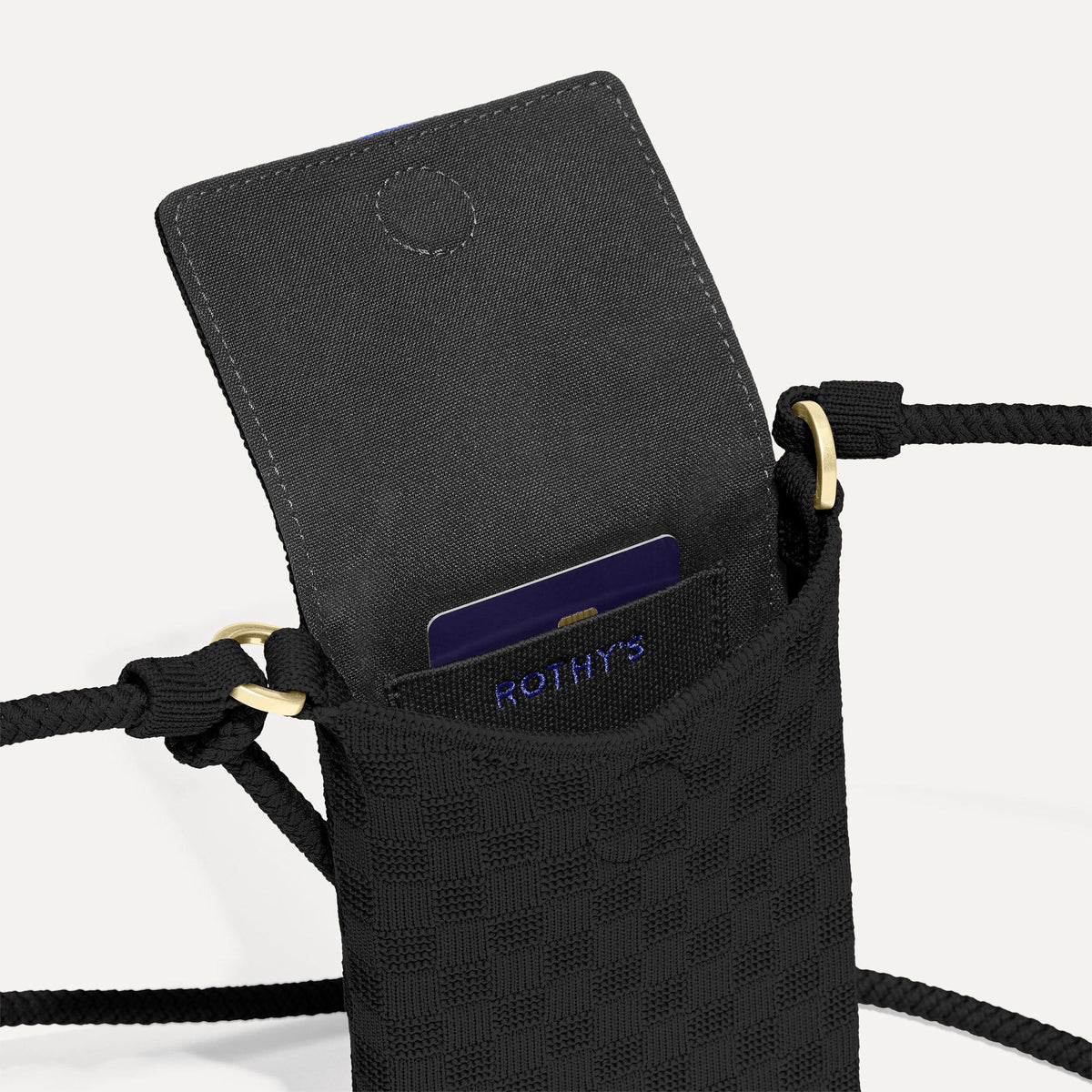 Rothys The Phone Crossbody in Black Sand