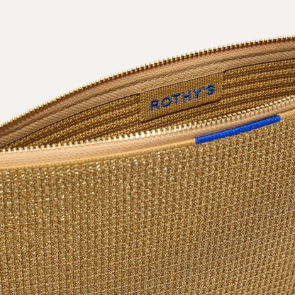 Rothys The Convertible Clutch in Glitzy Gold