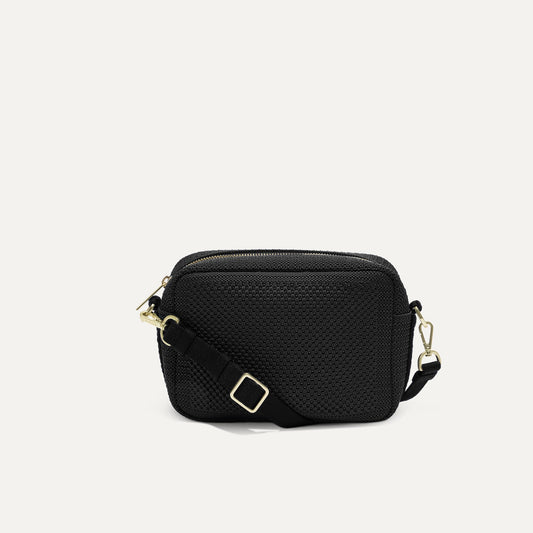 Rothys The Crossbody Camera Bag in Black Licorice Open-Knit