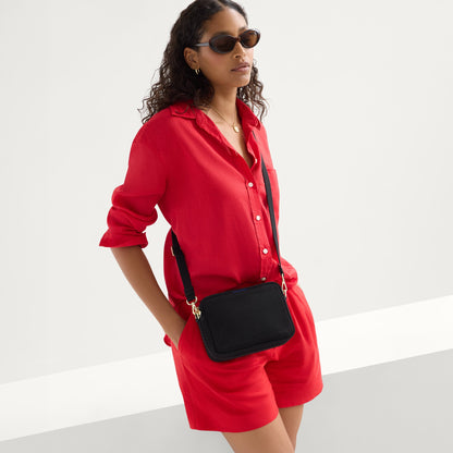 Rothys The Crossbody Camera Bag in Black Licorice Open-Knit