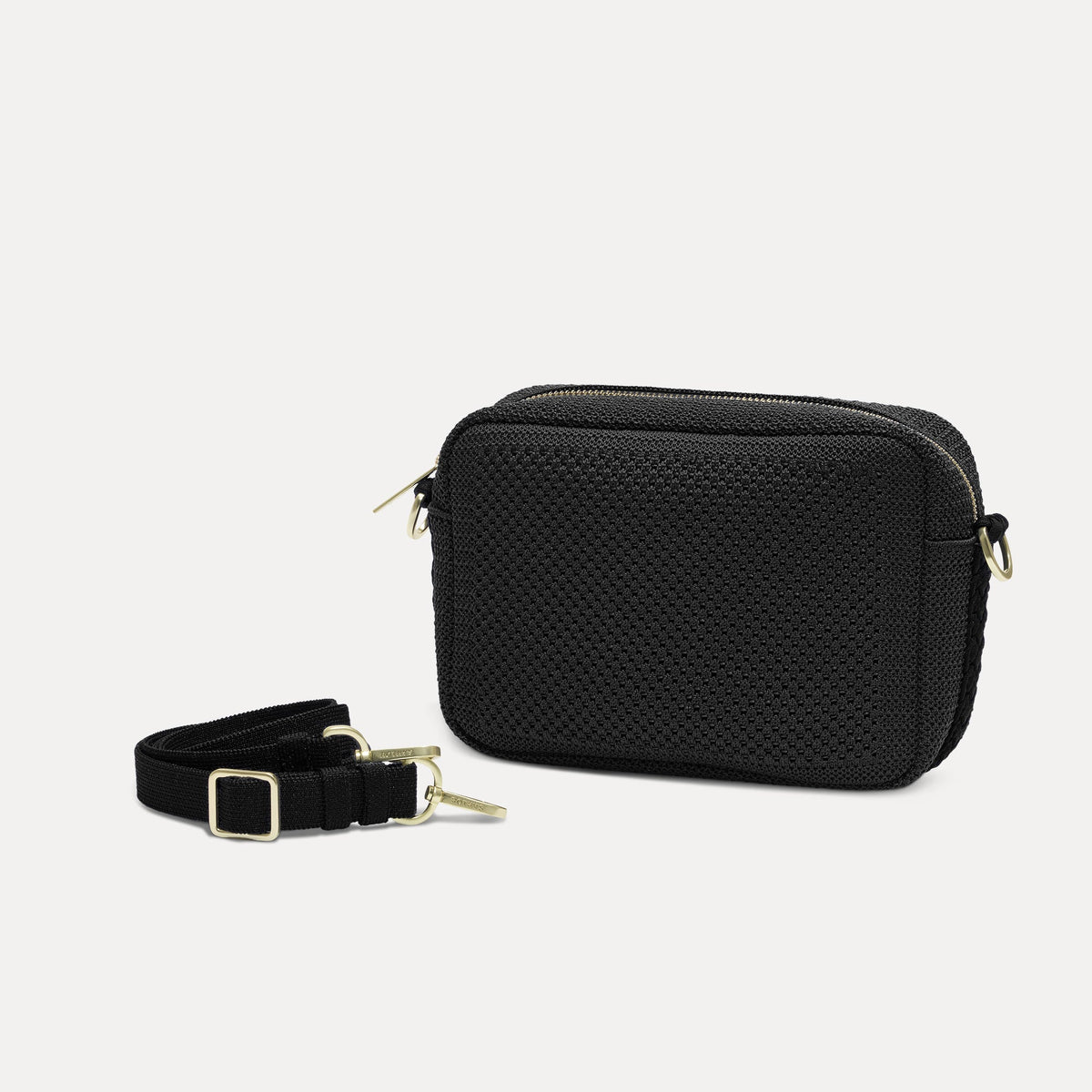 Rothys The Crossbody Camera Bag in Black Licorice Open-Knit
