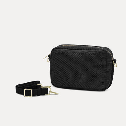 Rothys The Crossbody Camera Bag in Black Licorice Open-Knit
