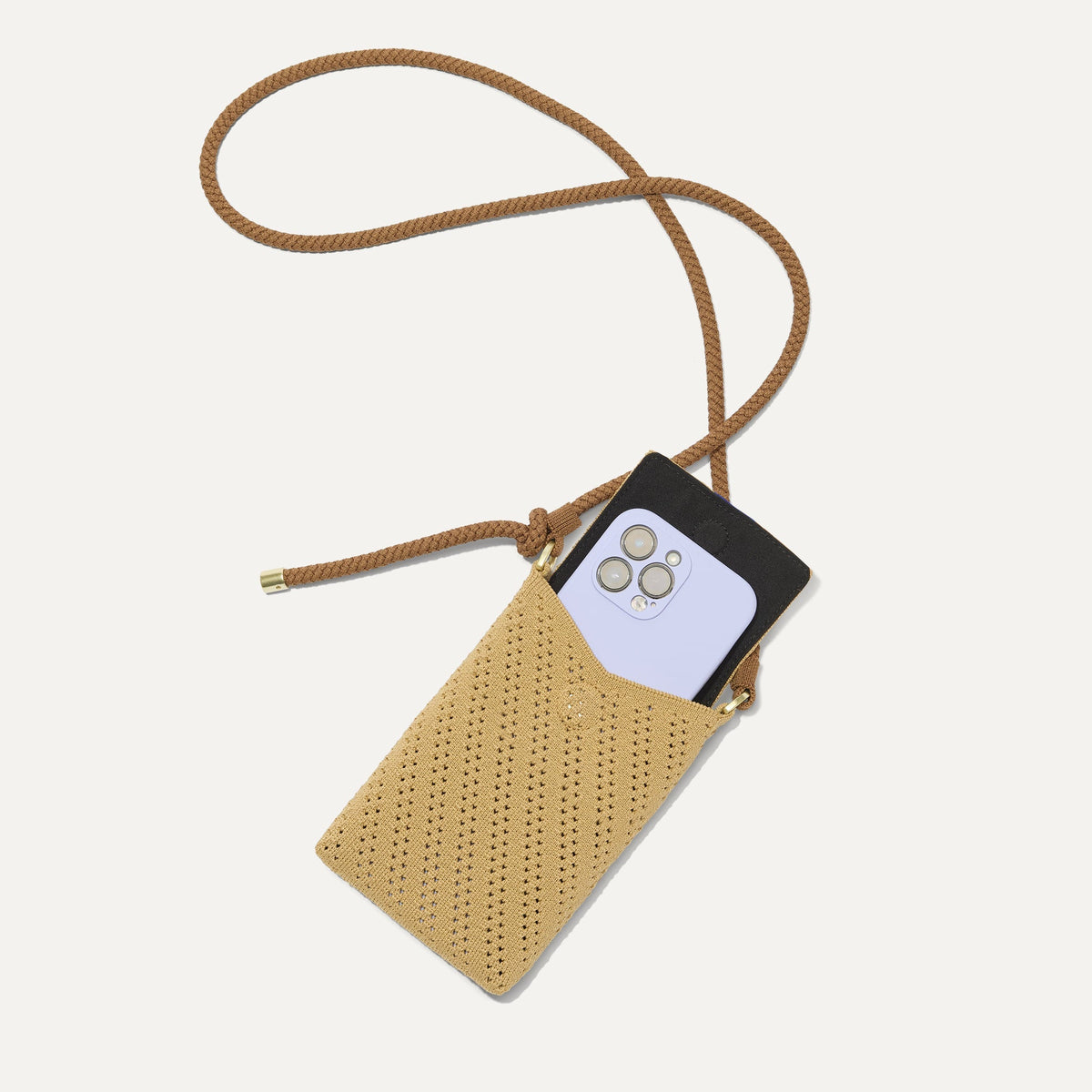 Rothys The Phone Crossbody in Brown Butter Crochet