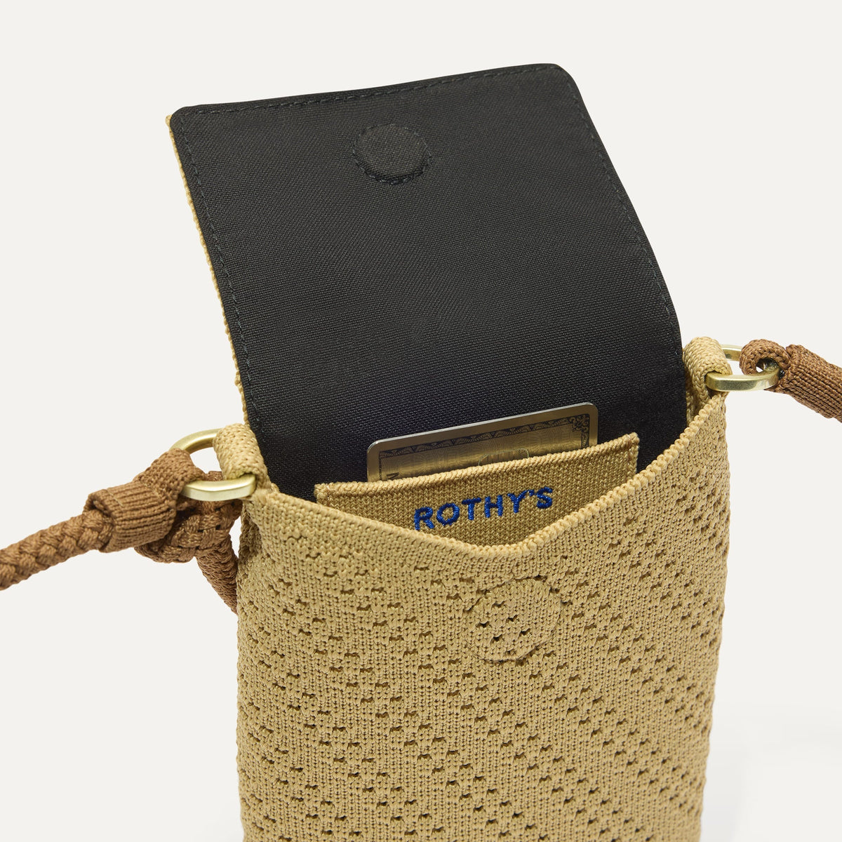 Rothys The Phone Crossbody in Brown Butter Crochet
