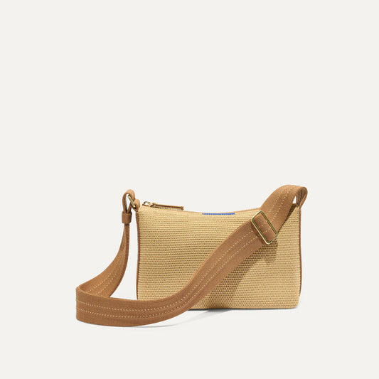 Rothys The Casual Crossbody in Brown Butter Raffia-Knit