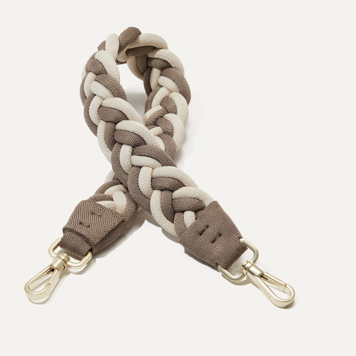 Rothys The Shoulder Strap in Cream and Cocoa Braid