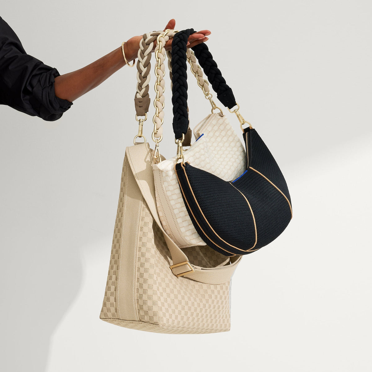 Rothys The Shoulder Strap in Black Chain