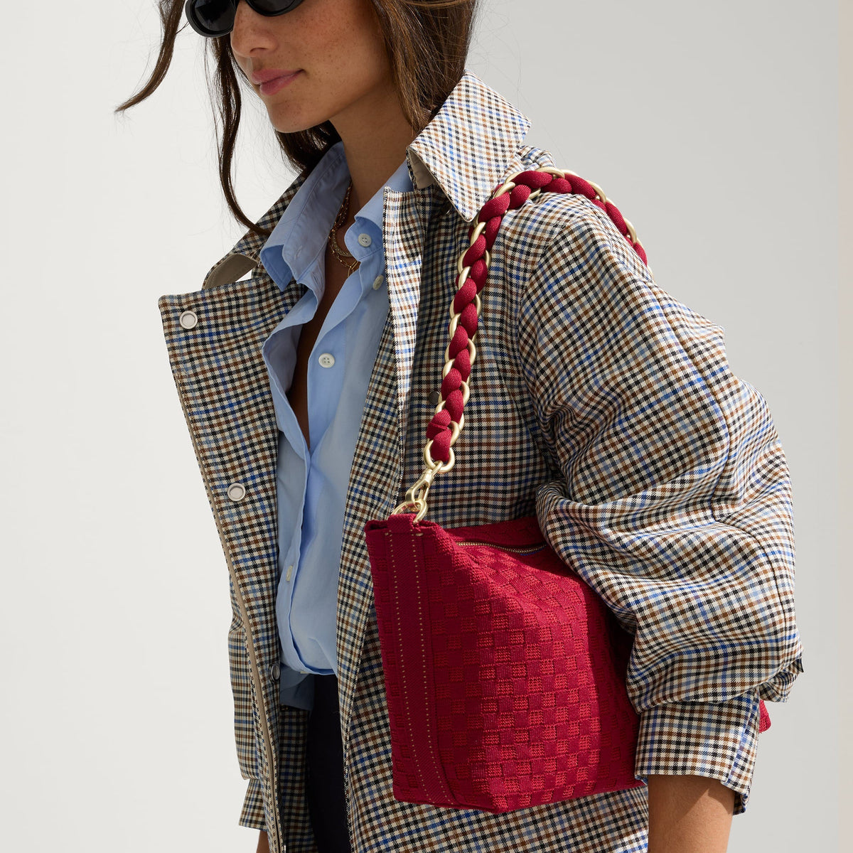 Rothys The Shoulder Strap in Cranberry Chain