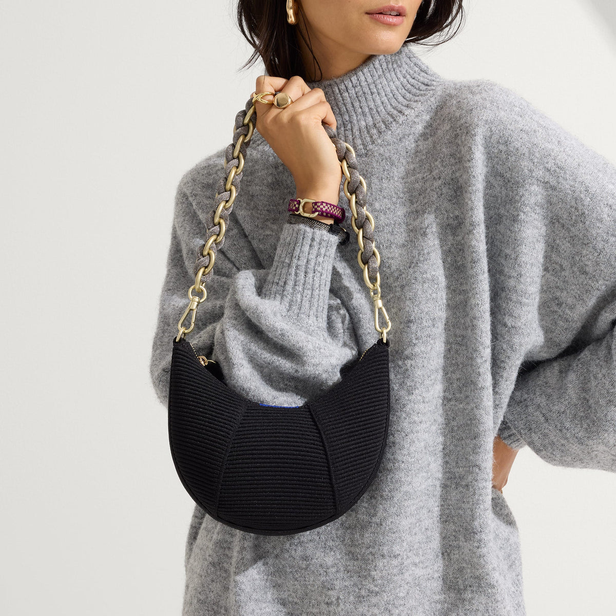 Rothys The Shoulder Strap in Golden Silver Chain