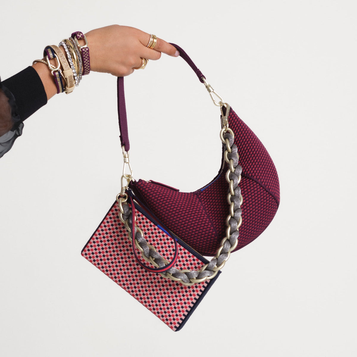 Rothys The Shoulder Strap in Golden Silver Chain
