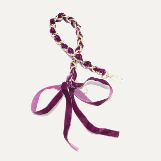 Rothys The Shoulder Strap in Velvet Plum Chain