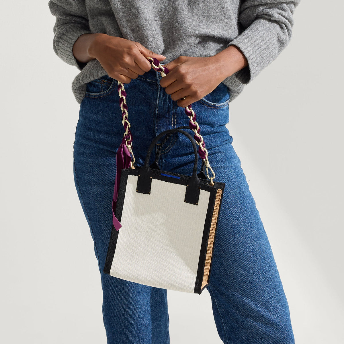 Rothys The Shoulder Strap in Velvet Plum Chain