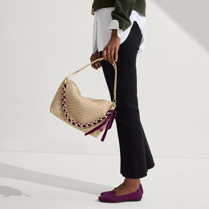 Rothys The Shoulder Strap in Velvet Plum Chain