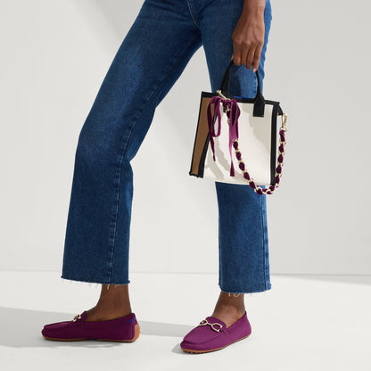 Rothys The Shoulder Strap in Velvet Plum Chain