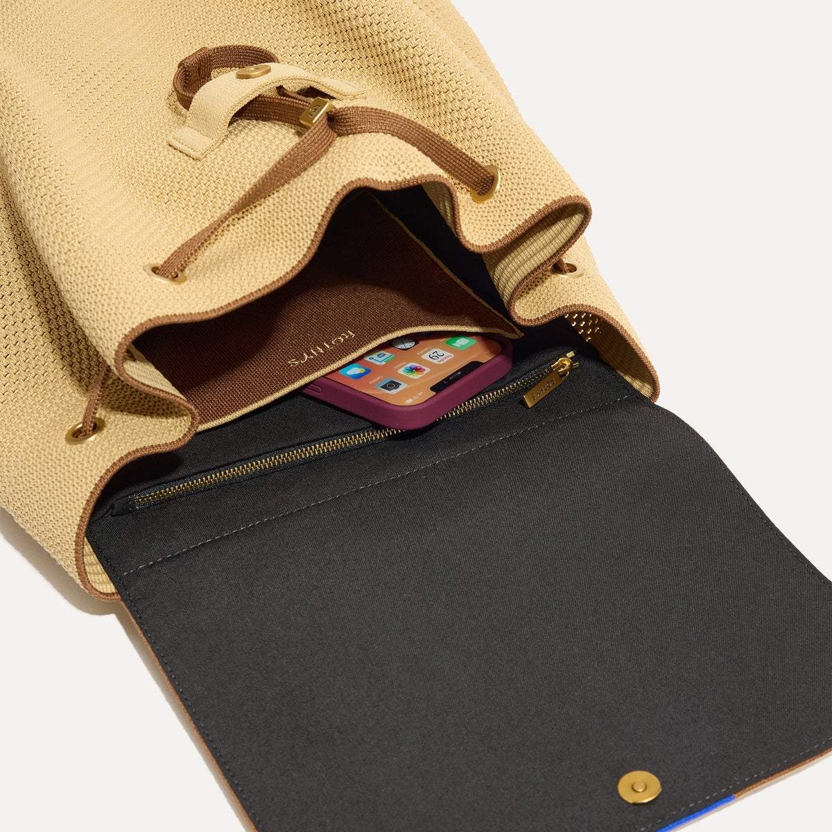 Rothys The Cinch Backpack in Brown Butter